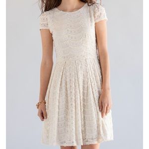 Ivory Lace Scalloped Dress